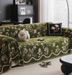 Washable 3-Seater Sofa Cover In Floral Jacquard Chenille