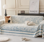 Thickened Striped Chenille Sectional Cover With Tassels