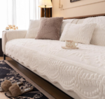 Non-Slip Pet Sofa Cover With 3d Leaf-Pattern Jacquard (Faux Rabbit Fur)