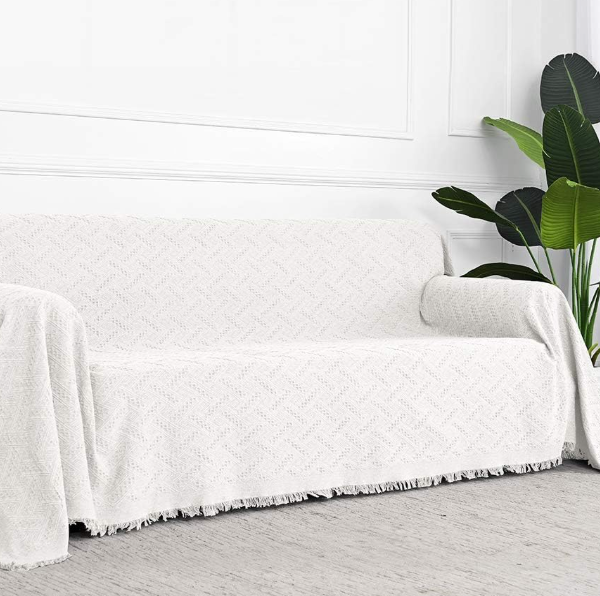Non-Slip 3-Seater Sofa Cover With Geometric Texture (Pet & Child Friendly)